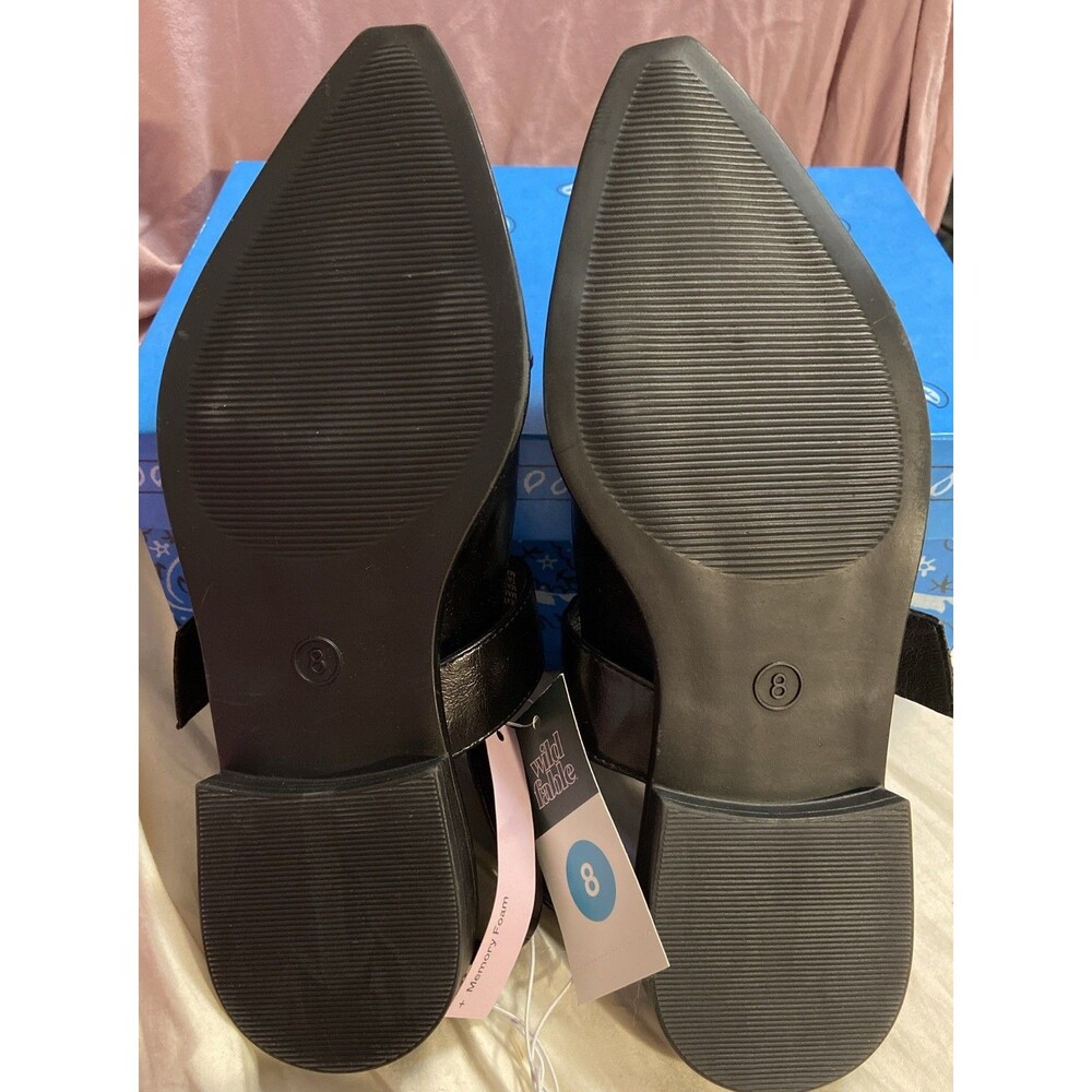Peyton Double Buckle Slingback Flats Black Women’s Sz 8 NWT  Wild Fable Fashion - Picture 10 of 16